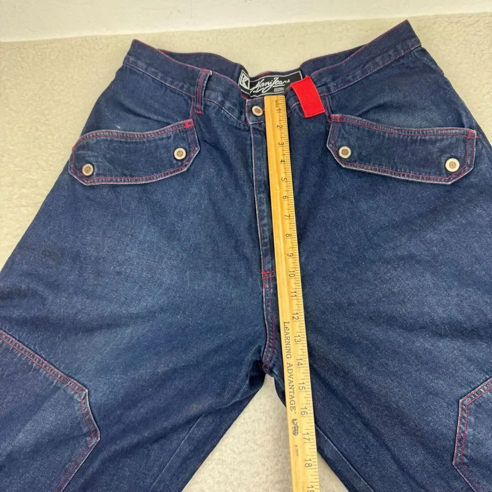 Vintage Karl Kani Wide-Leg Rave Jeans Men 36X30 Blue Skate‎ Baggy Hip Hop 90s